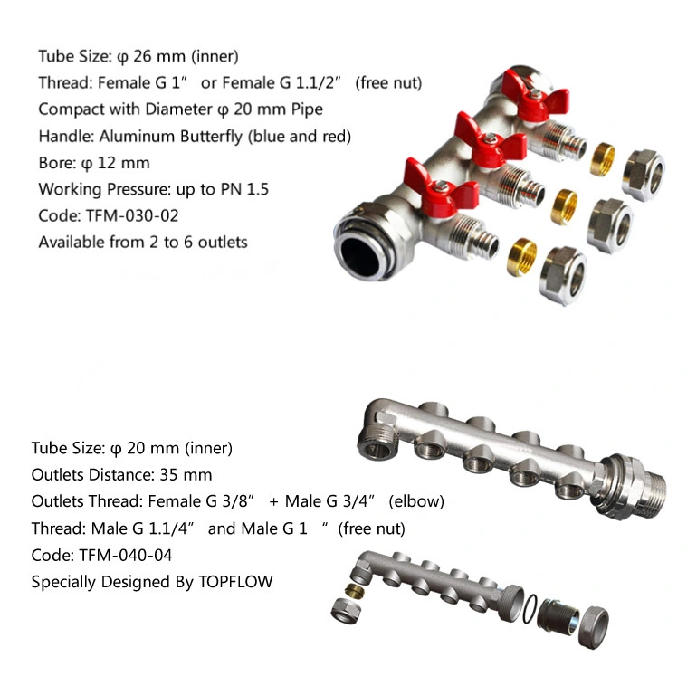 Manifold Plumbing Accessories for Heating System