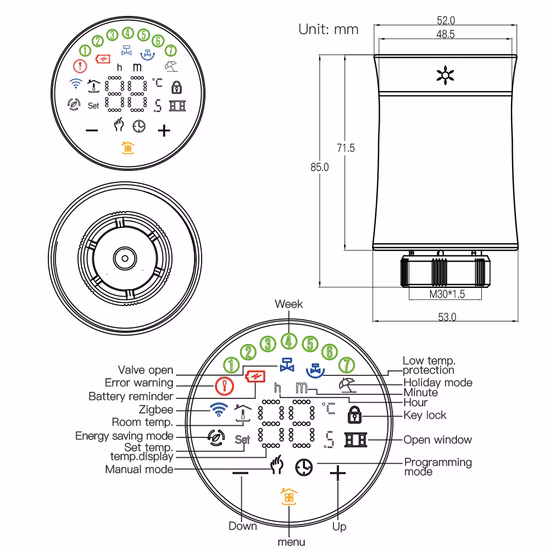Tuya Zigbee Smart Radiator Valve Trv Battery Type Water Heating Smart Thermostatic Radiator Valves