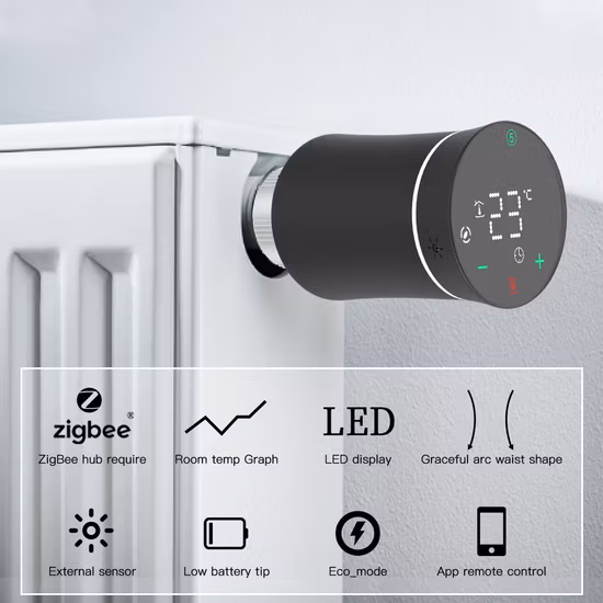 Tuya Zigbee Smart Radiator Valve Trv Battery Type Water Heating Smart Thermostatic Radiator Valves