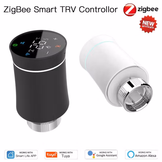 Tuya Zigbee Smart Radiator Valve Trv Battery Type Water Heating Smart Thermostatic Radiator Valves