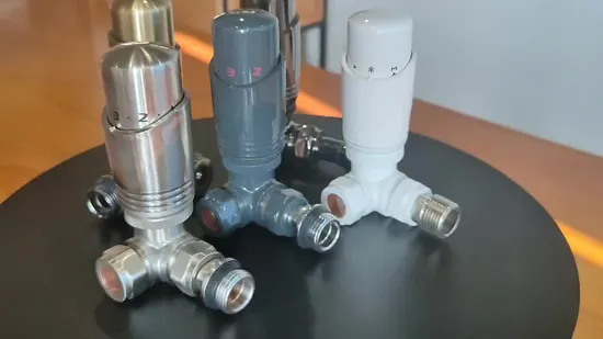 Polished and Chrome Plated Thermostatic Radiator Valve Trv Set with Lockshield Valve and Trv Head Angle Type