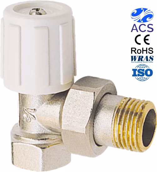 Ifan Angle Type Female Thermostatic Radiator Valve with White Handle