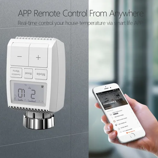 Zigbee 3.0 Smart Thermostatic Radiator Valve Button Actuator Trv Programmable Temperature Controller 