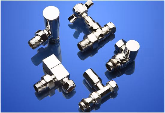 1/2" X 1/2" Straight Type Brass Thermostatic Radiator Valve Nickel Plated